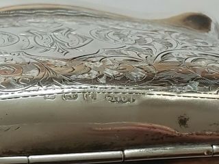 Antique Stylish Engraved Solid Silver Ladies Evening Bag Purse 3