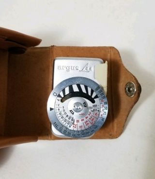 Vintage Argus L44 Light Meter With Leather Case Germany