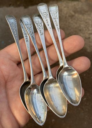 A Good Set Of Six Early Antique Solid Silver “richard Evans” Tea Spoons,  1796.