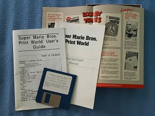 Vintage 1991 Nintendo MARIO BROS PRINT WORLD SOFTWARE IBM TANDY 3.  5” DISC 3