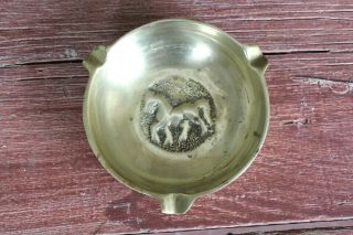 Vintage Brass Table Ashtray Old Man Cave Decor Tennessee Walking Horse