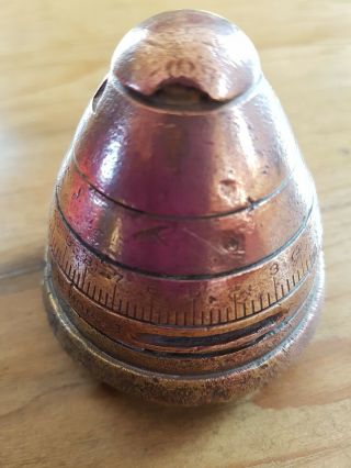 Ww1 Vintage Brass Artillery Shell Fuse With Timer - Trench Art Paperweight