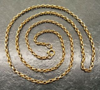 Vintage 1/20 14k Yellow Gold Filled Belcher Linked Chain Necklace.  27 " In Length