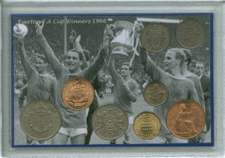 Everton Fc (the Toffees) Vintage F.  A Cup Final Winners Retro Coin Gift Set 1966