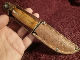 Vintage Old Embossed Scout Sheath & Knife Scandinavia Finland / Sweden ??