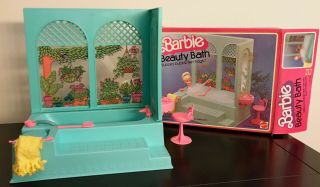 Vintage Barbie Beauty Bath - Teal Tub Bubbles Spa Playset - 1975