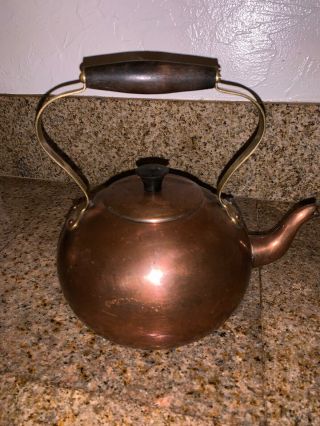 Vtg B&m Douro Handcrafted Copper Ware Tea Kettle Pot Teapot Made Portugal Patina