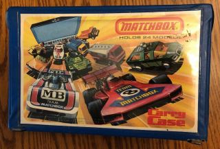 1976 Matchbox Carry Case: Holds 24 Cars With 15 Vintage Cars