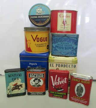 10 Vtg Tobacco Tins,  El Producto,  Peper 