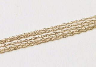 Gold Rope Link Chain Necklace 14 " Length 1.  5mm Width Vintage 9ct Gold