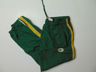 Vintage Nfl Men Xl Green Bay Packers Windbreaker Pants Lined Rain Football Fan