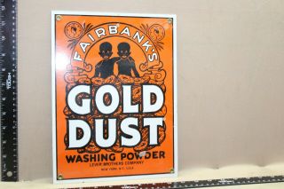 Vintage Fairbanks Gold Dust Washing Powder Porcelain Metal Sign Gas Oil