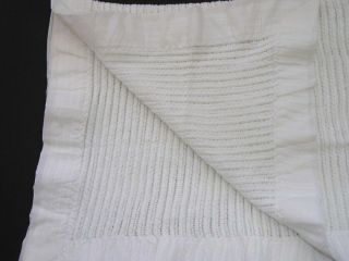 Vtg USA Acrylic Baby Blanket White Waffle Open Weave Nylon Trim 34 X 46 2