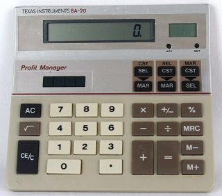 Texas Instruments Ba - 20 Calculator Profit Manager Vintage