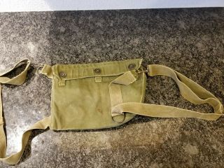 Ww2 Wwii Us U.  S.  Gas Mask Bag,  Military,  Canvas,  Vintage,  Protective,  Field,  Army