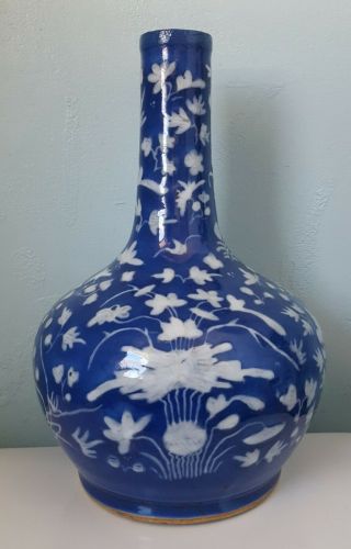 Antique Chinese Porcelain Bottle Vase Qing Dynasty Not Bowl Jar