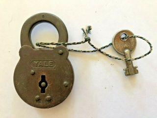 Antique Vintage Yale Lock Padlock With Key Yale & Towne Stamford Conn