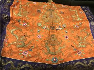 Antique Chinese Silk Embroidered Taoist Priest Robe Theater Costume Dragons