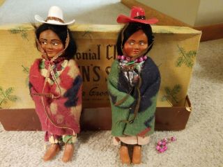 Vintage Skookum Bully Good Indian Dolls (a Pair)