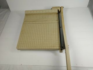 Vintage Old Boston Paper Cutter Trimmer 12 " X 12 " Guillotine Style Tabletop
