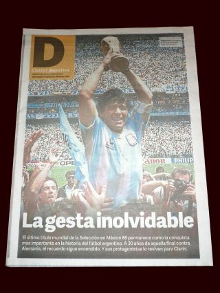 Soccer World Cup 1986 30 Years Diego Maradona Argentina Newspaper