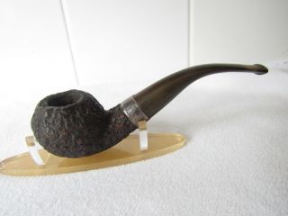 Petersons Donegal Rocky 999 Sterling Silver Mounted Shell Bent Briar Estate Pipe