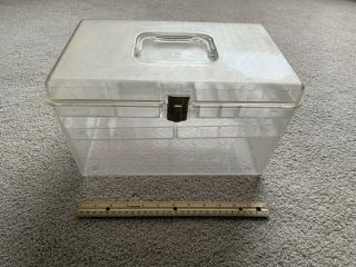 Retro Vtg Wil - Hold Clear Plastic 2 Tray Sewing Caddy Box Storage 2 Trays 8x14 "