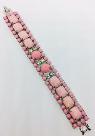 Fabulous Rare HTF Wirth of California Pink Rhinestone Bracelet Vintage Jewelry 2