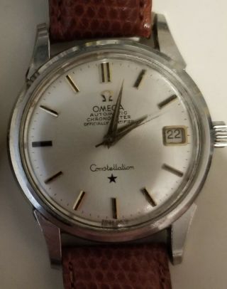 Mens Steel Omega Automatic Chronometer Constellation Date Watch 1961 Cal 561