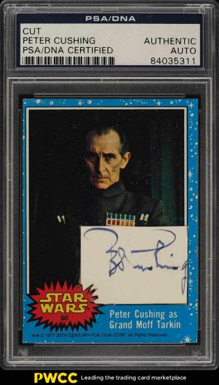 Peter Cushing Signed Autographed Cut Card Star Wars Auto Psa/dna Auth (pwcc)