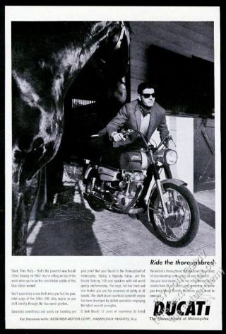 1967 Ducati 350 Sebring Motorcycle Photo Vintage Print Ad