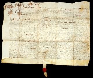 1651 English Indenture Land Grant Hepstonstall Vellum Reign Of Oliver Cromwell