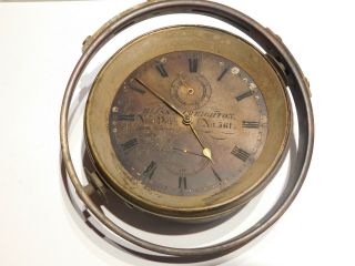 Antique Fusee Detent Marine Chronometer Clock By Bliss & Creighton.