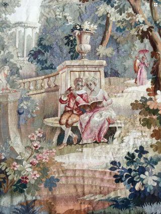 Antique French Aubusson Tapestry Signed Dated Verdure 57”x 37” 2 Of 2
