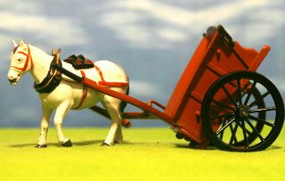 Vintage Lead Britains - Horse And Cart - Farm Yard - Lead Figure Combination