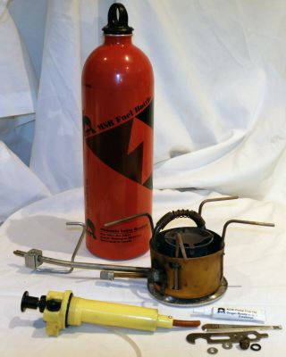 Msr Model Xgk Stove Early Model,  Msr Yellow Fuel Pump,  Msr Fuel Bottle