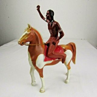 Vintage 1950s Red Ryder Native American Indian Chief On Horse By Lamont Wells