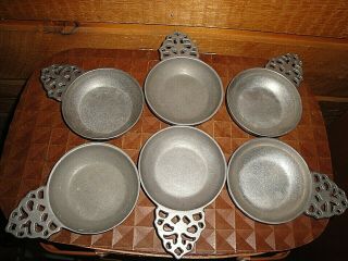 Vintage Wilton Rwp Armetale Set Of 6 Bowls Porringers