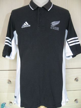 Vintage Zealand All Blacks Rugby Union Shirt Polo Jersey Trikot M