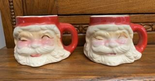 Vintage Santa Mugs X 2 Made In Usa Darling