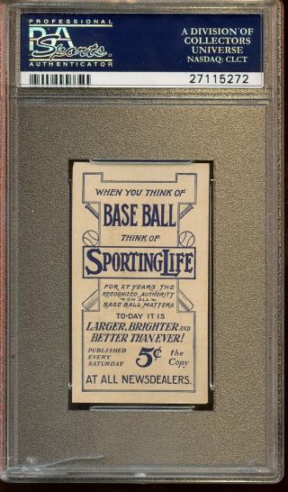 1911 M116 Sporting Life Baseball Card Cy Morgan PSA 6 EXMT 2