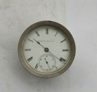 Rare Vintage Antique 1.  75 " Hampden Pocket Watch & 1894 Waltham Clock Case