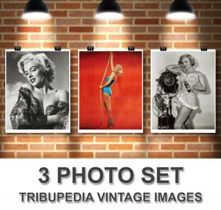 3 Vintage Photos Set Marilyn Monroe Three Photographs Hollywood Icon
