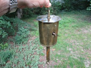 Antique Salter Brass Hearth Fireplace Bottle Jack Spit Turner Clockwork Key Wind