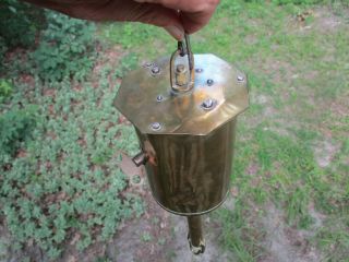 Antique Salter Brass Hearth Fireplace Bottle Jack Spit Turner Clockwork Key Wind 2