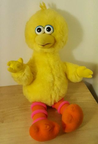 1986 Talking Big Bird Playskool Plush Stuffed Animal Sesame Street Vintage 22 "