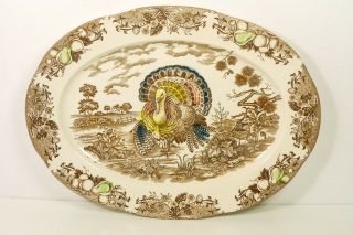 Vintage 18 Inch Oval Trimont Ware Turkey Tray Platter Made In Japan Vguc