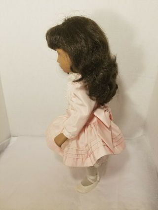 SASHA Doll 16” Brunette Vintage Made In England Trendon Pink Dress 3
