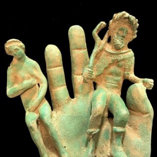 RARE ANCIENT ROMAN BRONZE LIFE SIZE HAND WITH EAGLE - 200 - 400 AD (1) 2