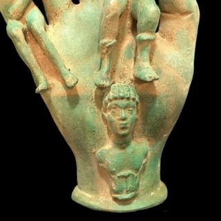 RARE ANCIENT ROMAN BRONZE LIFE SIZE HAND WITH EAGLE - 200 - 400 AD (1) 3